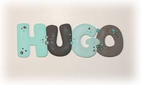 Prenom Plaque De Porte Hugo Bleu Et Taupe En Fimo Autres Par Fimomag Plaque De Porte Fimo Lettres Decorees