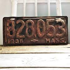 Vintage License Plate Massachusetts 1936 Truck License Plate Etsy Vintage License Plates License Plate License Plates Diy