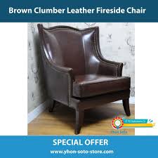Brown Clumber Leather Fireside Chair Shipping Furniture Uk Link To Product Https Www Yhon Soto Store Com Product P In 2020 Fireside Chairs Furniture Uk Chair