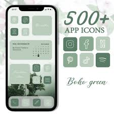*can turn off the tiny icons and just have the recoloured assets. Boho Green App Icons Soft Forrest Sage Earthy Neutral Etsy India