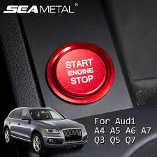 Car Engine Start Button Cover Ring Stop Key Switch Decoration Red Blue 3d Sticker Auto Accessories For Audi A4 A5 A6 A7 Q3 Q5 Audi Accessories Car Engine Audi