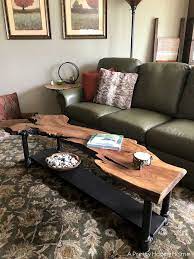 And with this diy ottoman coffee table project finished, i'm going to say goodbye to y'all for a few days, and i'll see you in the new year! Diy Live Edge Wood Coffee Table A Pretty Happy H Coffee Coffeetable Diy Edge Happy Live Pretty Table Wood Couchtisch Design Zuhause Zuhause Diy