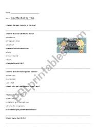 Get the markers out and make an average day a little more magical (for free!) by printing out a few of our favorite fairy, rainbow, and baby unicorn coloring pages. Knuffle Bunny Too Comprehension Questions Esl Worksheet By Kenzn516
