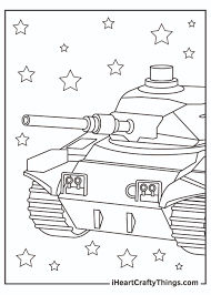 Army vehicle coloring book digital download features: Printable Tanks Coloring Pages Updated 2021