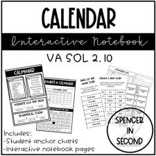 Calendar Interactive Notebooks With Anchor Charts Va Sol 2 10