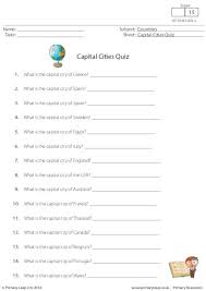Primaryleap Co Uk Capital Cities Quiz Worksheet Kids Math Worksheets Quiz Geography Quiz