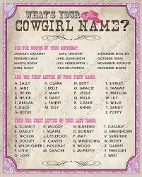 Cowgirl Name Poster Pink Instant Download What S Your Cowgirl Name Printable Sign Girls Birthday Party Decor Rodeo Wild West Cowboy Theme Party Funny Name Generator Cowgirl Birthday