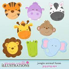 Jungle Animal Faces Cliparts Mygrafico Com Jungle Animal Art Jungle Animals Animal Faces