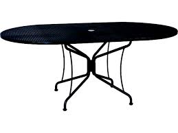 Maybe you would like to learn more about one of these? Woodard Wrought Iron Mesh 72 W X 42 D Oval 8 Spoke Dining Table With Umbrella Hole Wr190306