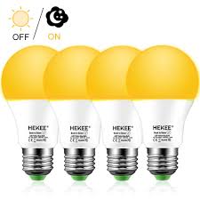 Dusk To Dawn Light Bulbs A19 8w 720 Lumens Amber Led Orange Yellow Se Hekee