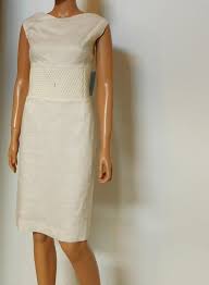 Antonio Melani Ivory Linen Sleeveless Sheath Short Work Office Dress Size 12 L 65 Off Retail