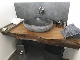 baumscheiben waschbecken steinbecken waschbecken massanfertigung badezimmer rustikal bad einrichten badezimmer