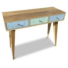 Maybe you would like to learn more about one of these? Rustic Wooden Hallway Console Table Vanity Desk With 3 Drawers In Blue Green Ebay