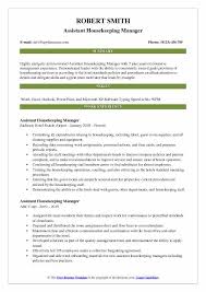 To be considered for an assistant manager job, an extensive background in the hotel business is essential; Assistant Housekeeping Manager Resume Samples Qwikresume