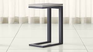 Parsons Grey Solid Surface Top Dark Steel Base 20x12 C Table Crate And Barrel End Tables C Table Table