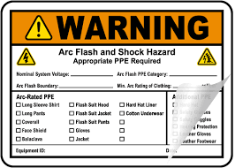 warning arc flash shock hazard label