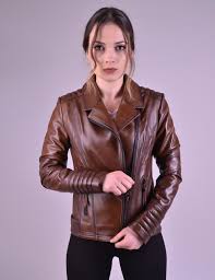 Womens Shade Brown Leather Biker Jacket Alexa W4048uubh Leather Jackets Women Leather Jacket Girl Leather Jacket