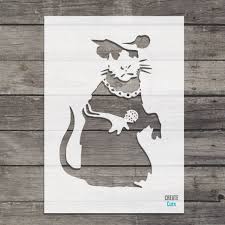 This graffiti style inspired wall stickers are the perfect addition to any modern room. Banksy Singing Rat Reusable Stencil