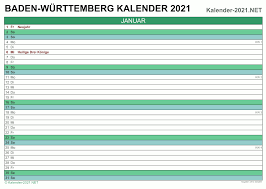 Diese 253 tage errechnen sich im jahr 2021 aus 365 tagen insgesamt abzüglich aller samstage und sonntage. Kalender 2021 Baden Wurttemberg