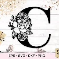 Download Floral Letter J Svg Flower J Font Svg Floral Letters Svg Etsy Floral Letters Lettering Monogram Fonts