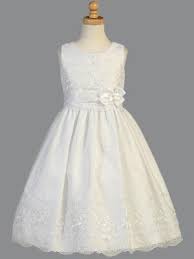Lito Girls Embroidered Organza Communion Dress Communion Dresses White Tea Length Dress White Flower Girl Dresses