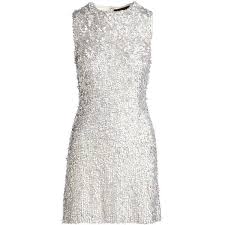 Jenny Packham Iridescent Beaded Sleeveless Mini Dress 2 640 Liked On Polyvore Featurin Short White Cocktail Dresses Beaded Dress Short Chiffon Dress Short