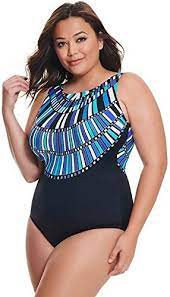 Great For Longitude Women S Plus Size Swimwear Glitz And Glamour Highneck Scoopback Tummy Control Lo Women S Plus Size Swimwear Fashion Clothes Women One Piece