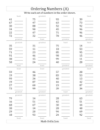 The Ordering Numbers Range 10 To 99 A Math Worksheet From The Number Sense Worksheets Page At Mat In 2020 Integers Worksheet Subtraction Worksheets Math Worksheets