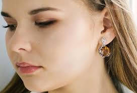 Baltic Amber Earrings Silver Earrings Flower Earrings Gift for Wife Drop  Earrings Dangle Earrings Amber Jewelry Gift for Her Silver Stud