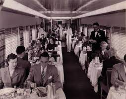 The Lark Club Dining Room Aboard The Famous All Pullman Train Overnight Between Los Angeles And San Francisco In The 1 Vintage Train Pullman Train Train Travel