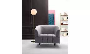 Clara Club Chair Velvet Chann... | Groupon Goods