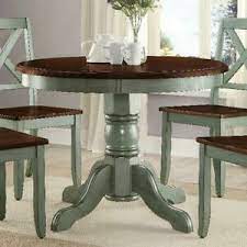 A peculiar shape that characterises the design of this country chic table. Farmhouse Dining Table Round French Country Kitchen Rustic Dinning Antique Sage 764053499739 Ebay