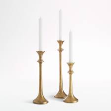 Look to your kitchen for food items that can help you remove the discoloration. Emmett Antique Brass Taper Candle Holders Crate And Barrel