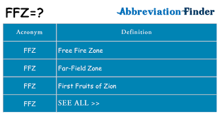 A battle area or combat zone in which no restrictions are placed on the use of arms or explosives. What Does Ffz Mean Ffz Definitions Abbreviation Finder