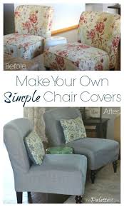 How To Make Your Own Simple Chair Covers Slipcovers For Chairs Chair Covers Slipcover Diy Chair Covers