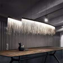 Chandeliers can uplift the style and dynamics of any room. China Modern Dining Room Chandelier Lighting Tassel Aluminum Chain Pendant Light China Decoration Pendant Lighting Villa Project Lamp