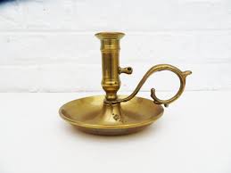 With vintage brass candle holders you can create this beautiful ambience at dinner, in the living room or while dining el fresco on a still evening. Vintage Brass Candlestick Candle Holder Brass Chamberstick Push Up Chamber Push Down Mechanism Height 4 3 Inch Vintage Brass Candlesticks Brass Candlesticks Candle Holders