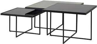 Xora couchtisch rund silber jetzt bestellen unter. Chester Silver Glass And Black Square Coffee Table Set Of 3 Cfs Furniture Uk