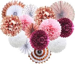 Maybe you would like to learn more about one of these? Buy Adlkgg Burgundy Rose Gold Pink Party Decorations For Women Hanging Paper Fans Tissue Pom Poms Flowers For Girls Baby Shower Bachelorette Birthday Fall Wedding Valentine S Day Online In Turkey B097d9zqfl