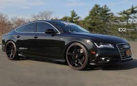2012 Audi A7 3 0t D2forged Cv2 Deep Concave 3pc Forged Wheels Gloss Black Center Lip Red Lip Stripe Red D2