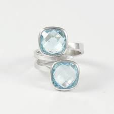 Light Sky Blue Topaz Ring In Sterling Silver Geometric Jewelry Sky Blue Topaz Ring Blue Topaz Ring Sky Blue Topaz