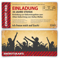Let's get ready to rock 'n' roll: Rock And Roll Geburtstagseinladung Konzertticket