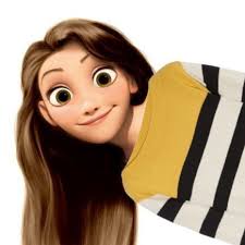 Modern Day Tangled Rapunzel In Brown Hair And Yellow Black And Whit Striped Shirt Not My Modern Disney Characters Disney Princess Modern Disney Adoption