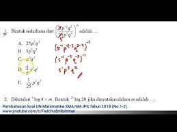 Maybe you would like to learn more about one of these? Pembahasan Asli Soal Un Unbk Matematika Sma Ma Ips Tahun 2018 No 1 2 Youtube