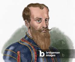 Image of Portrait of Jan Karol Chodkiewicz (1560-1621), Polish military  (coloured engraving)