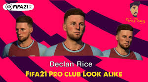 Declan rice's 2k rating weekly movement. Fifa 21 Faces Virtual Pro Club Look Alike Declan Rice West Ham United England Youtube