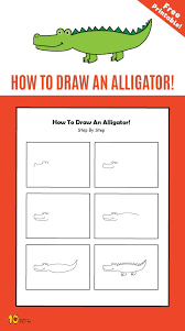 How To Draw An Alligator 10 Minutes Of Quality Time Science Art Drawings Art Drawings For Kids Learn Art