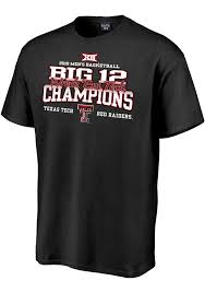 Texas Tech Red Raiders Black 2019 Big 12 Champions Short Sleeve T Shirt 572251 Texas Tech Red Raiders Texas Tech Red Raiders