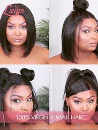 How to curl your hair: Gorgeous Side Part Short Bob Cut Silky Straight Lace Front Wig Lwigs226