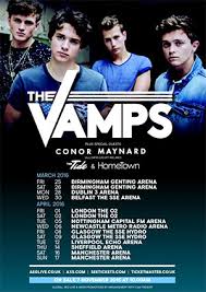 The vamps are a british pop rock band consisting of bradley simpson, james mcvey, connor ball and tristan evans. The Vamps Announce Wake Up Uk Ireland Arena Tour For 2016